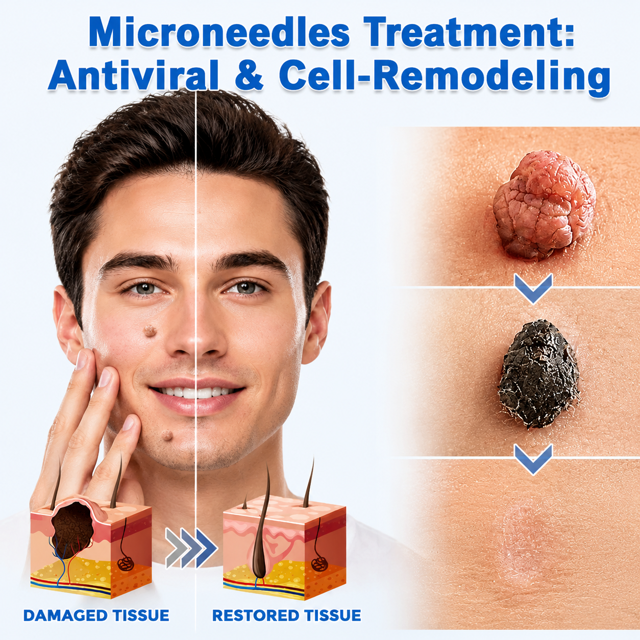 ✨Cureoskin®2-in-1 Microneedle & Hydrocolloid Patch🍀| Removes Raised Moles, Acne, Flat Warts & Skin Tags | Helps Improve Wrinkles, Scars & Blemishes | Invisible Patches for Face & Body